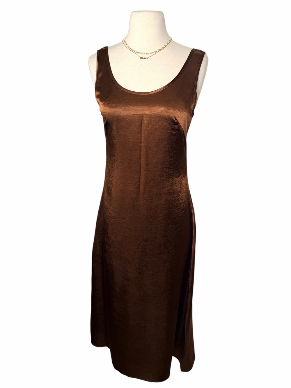 VINTAGE Satin Midi Slip Dress. - Picture 2 of 7